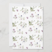 Elegante grillige weide wilde bloemen bruiloft kaart (Achterkant)