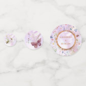 Elegante grillige wilde bloem roze tafel confetti (Achterkanten)