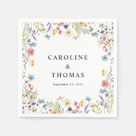 Elegante grillige Wildflower bruiloft Servet