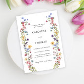 Elegante grillige Wildflower Garden Wedding Kaart