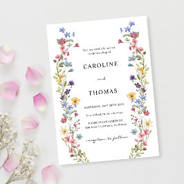 Elegante grillige Wildflower Garden Wedding Kaart