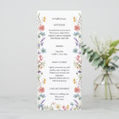 Elegante grillige Wildflower Garden Wedding Menu (Staand voorkant)