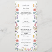 Elegante grillige Wildflower Garden Wedding Menu (Voorkant)