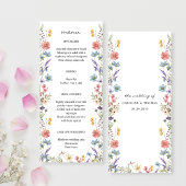 Elegante grillige Wildflower Garden Wedding Menu