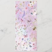 Elegante grillige Wildflower Roze Flat Menu (Achterkant)