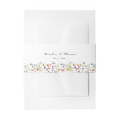 Elegante grillige Wildflower Script Garden Wedding Uitnodigingen Wikkel (Voorkant Voorbeeld)