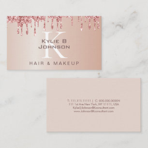 Elegante Grip Glitter Beauty Monogrammed Visitekaartje