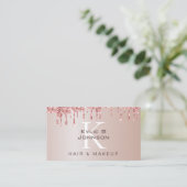 Elegante Grip Glitter Beauty Monogrammed Visitekaartje (Staand voorkant)