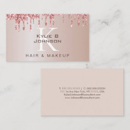 Elegante Grip Glitter Beauty Monogrammed Visitekaartje