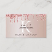 Elegante Grip Glitter Beauty Monogrammed Visitekaartje (Voorkant)