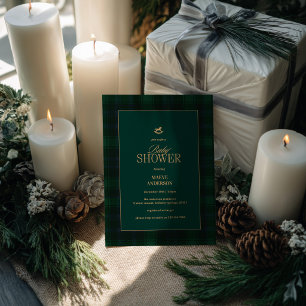 Elegante groen-blauwe tartan geruite uitnodiging