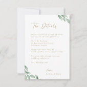 Elegante groen bruiloft hotel detail behuizing kaart (Voorkant)