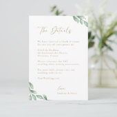 Elegante groen bruiloft hotel detail behuizing kaart (Staand voorkant)