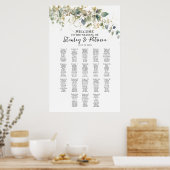 Elegante groen bruiloft zittafel 18 tafels poster (Keuken)