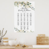 Elegante groen bruiloft zittafel 18 tafels poster (Keuken)