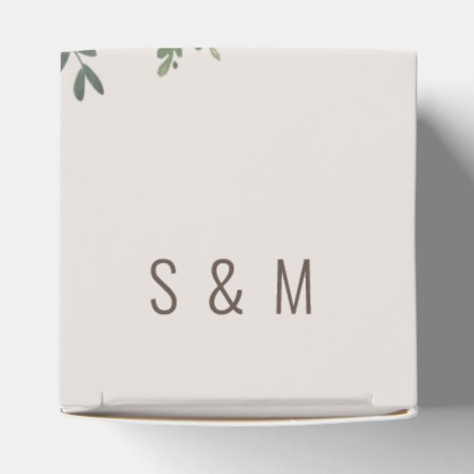 Elegante Groen Custom Monogram kubus Favor Box Bedankdoosjes (Bovenkant)