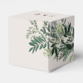 Elegante Groen Custom Monogram kubus Favor Box Bedankdoosjes (Achterkant)