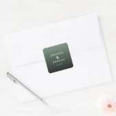 Elegante Groen Dankkaart Vierkante Sticker (Envelop)