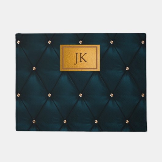 Elegante Groen,Diamanten,Monogram Deurmat (Voorkant)