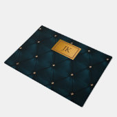 Elegante Groen,Diamanten,Monogram Deurmat (Schuin)