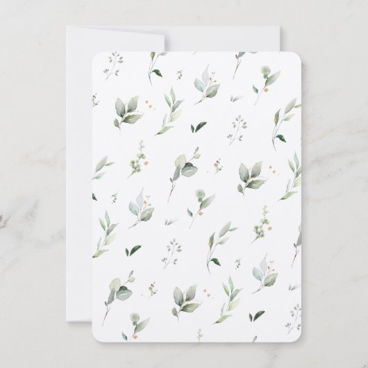 Elegante groen en gouden RSVP bruiloft Kaart (Achterkant)