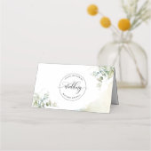 Elegante groen en Waterverf bruiloft plaats kaart Plaatskaartje (Achterkant)