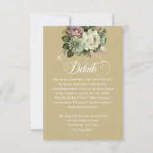 Elegante groen en witte bloemen bruiloft details (Voorkant)