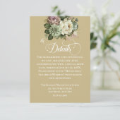 Elegante groen en witte bloemen bruiloft details (Staand voorkant)