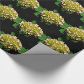 Elegante groen geel roze Hydrangea bloemen Cadeaupapier (Hoek)