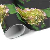 Elegante groen geel roze Hydrangea bloemen Cadeaupapier (Rol Hoek)