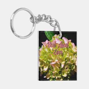 Elegante groen geel roze Hydrangea bloemen Sleutelhanger
