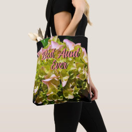 Elegante groen geel roze Hydrangea bloemen Tote Bag