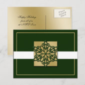 elegante groen goud Corporate Holiday Groeten Feestdagenkaart (Voorkant / Achterkant)