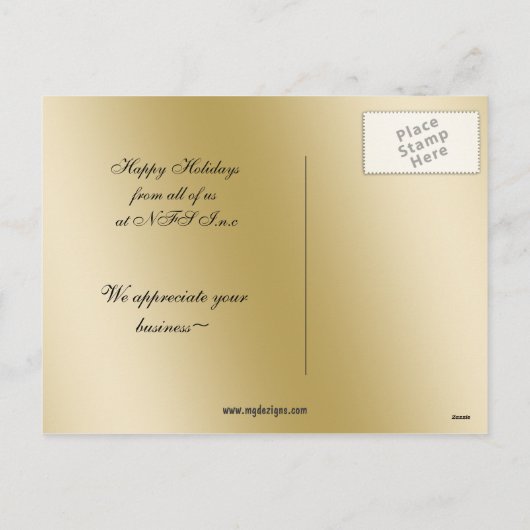 elegante groen goud Corporate Holiday Groeten Feestdagenkaart (Achterkant)