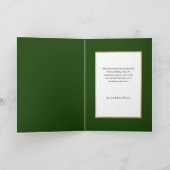 Elegante groen/goud geplakte Holly kerstfoto Feestdagen Kaart (Binnen)