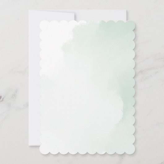 Elegante Groen & Goud Kruis doop uitnodiging (Achterkant)