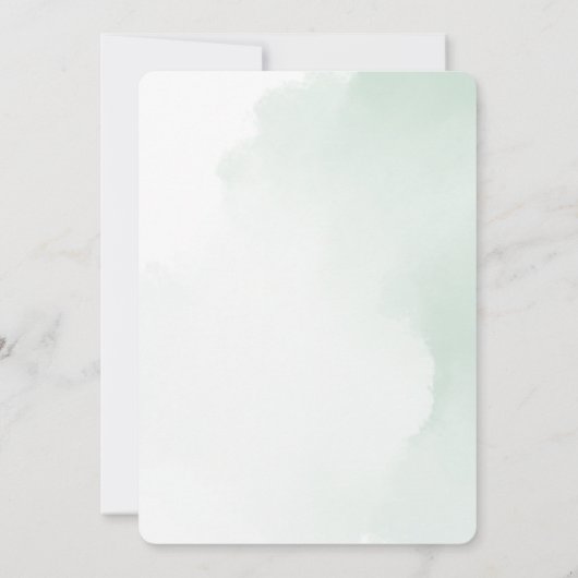 Elegante Groen & Goud Kruis doop uitnodiging (Achterkant)