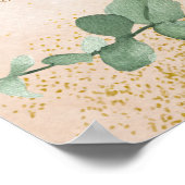 Elegante Groen & Goud Trouwstoel Grafiek Poster (Hoek)