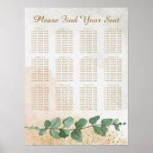 Elegante Groen & Goud Trouwstoel Grafiek Poster (Voorkant)