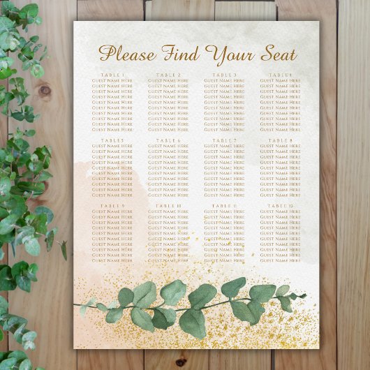 Elegante Groen & Goud Trouwstoel Grafiek Poster