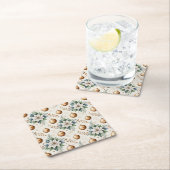 Elegante Groen Goud Wit Kerst Poinsettia Kartonnen Onderzetters (Insitu)