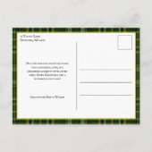 Elegante groen/gouden geruite hulst kerstfoto  feestdagenkaart (Achterkant)