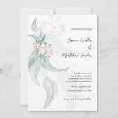 Elegante Groen-Grijs Eucalyptus Waterverf Art Kaart (Voorkant)