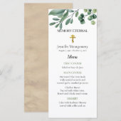 Elegante groen orthodoxe Christelijke begrafenis Menu (Voorkant / Achterkant)