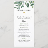 Elegante groen orthodoxe Christelijke begrafenis Menu (Voorkant)