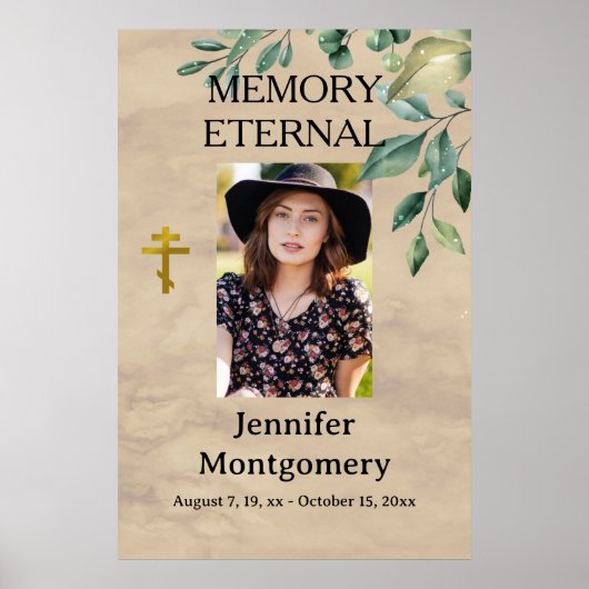 Elegante groen orthodoxe Christelijke begrafenis Poster (Voorkant)