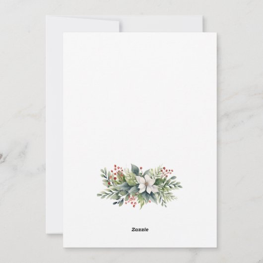 Elegante groen rode boog aangepaste foto kerst feestdagenkaart (Achterkant)