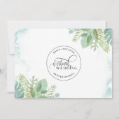 Elegante groen Waterverf online virtuele bruiloft Kaart (Achterkant)