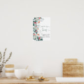 Elegante groen wilde bloem eucalyptus welkom poster (Keuken)