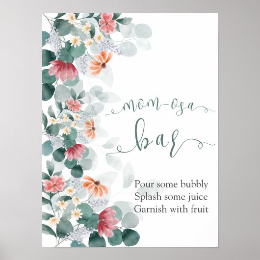 Elegante groen wilde bloem eucalyptus welkom poster (Voorkant)